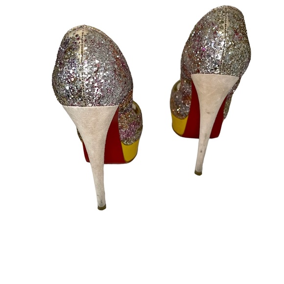 Christian Louboutin Lady Peep 150 Glitter Aquarium Rosette - Picture 7 of 10
